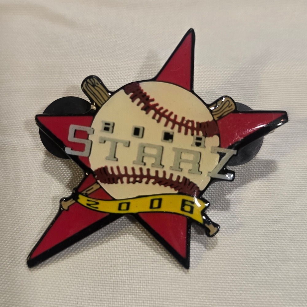 Baseball Starz 2006 Enamel Pin Badge Red Star Baseball Bat - Picture 1 of 2